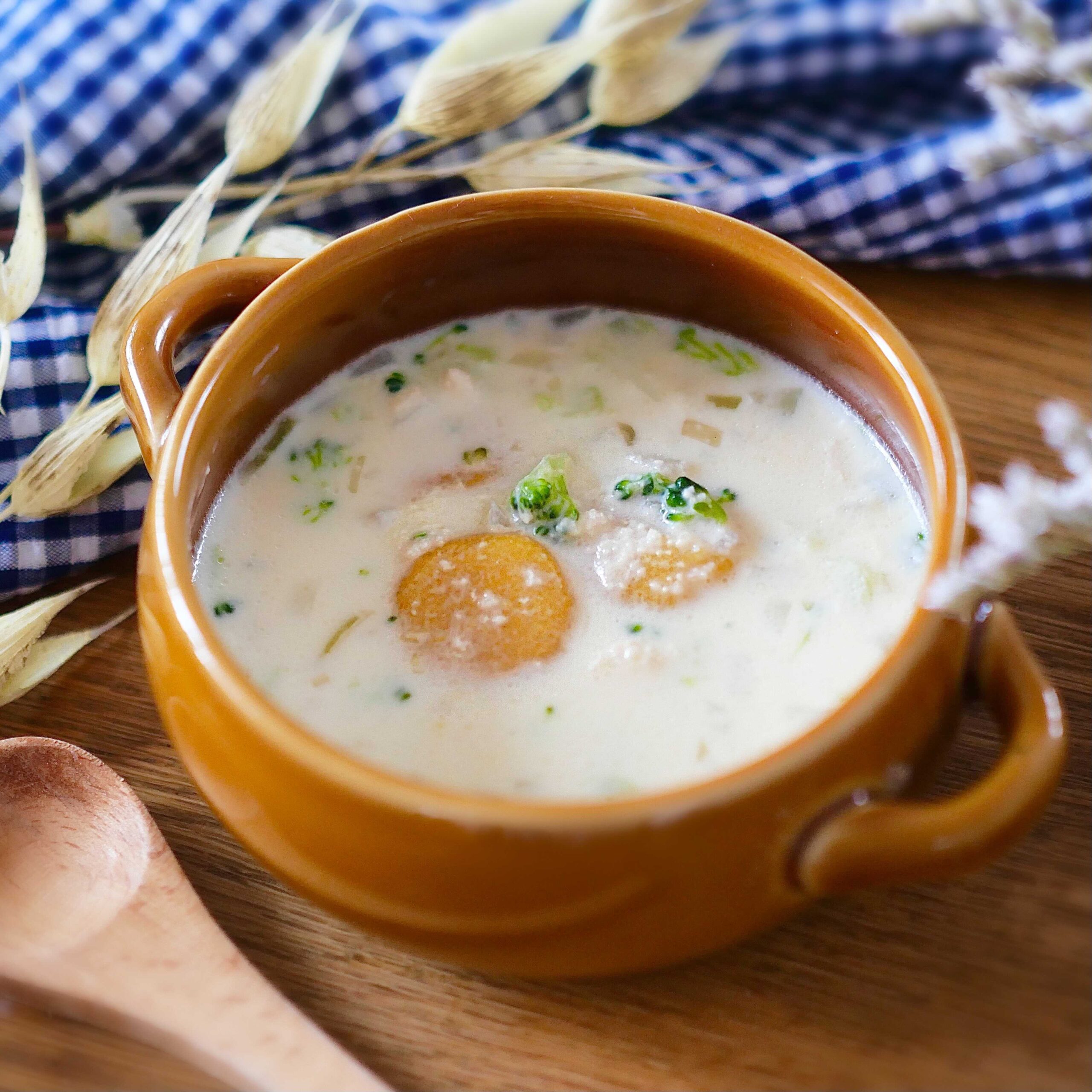 離乳食完了期 かぼちゃ団子の豆乳スープ Baby Potage